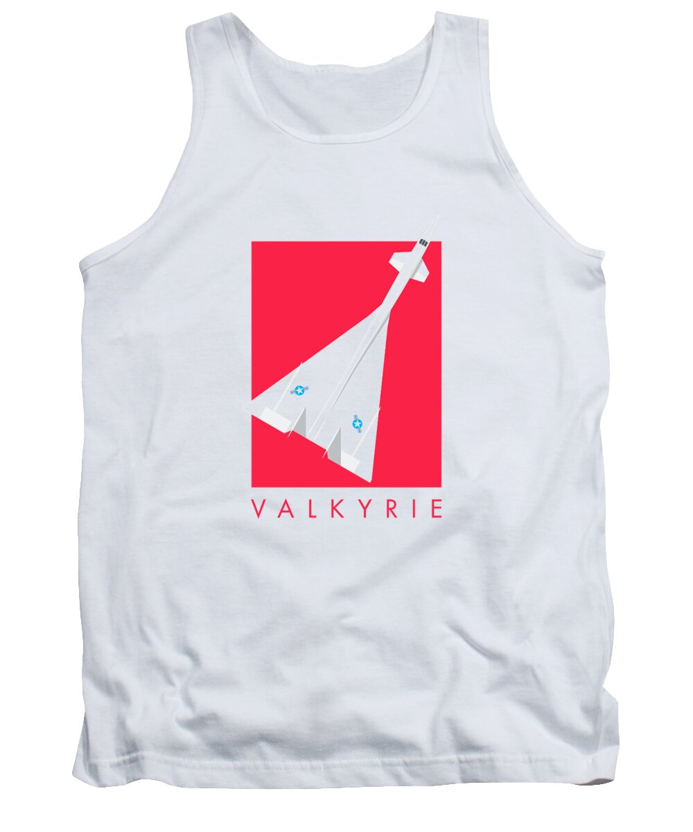 Jet Tank Top featuring the digital art XB-70 Valkyrie Supersonic Jet Aircraft - Crimson by Organic Synthesis