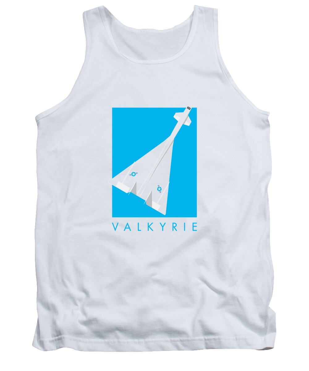 Jet Tank Top featuring the digital art XB-70 Valkyrie Supersonic Jet Aircraft - Cyan by Organic Synthesis