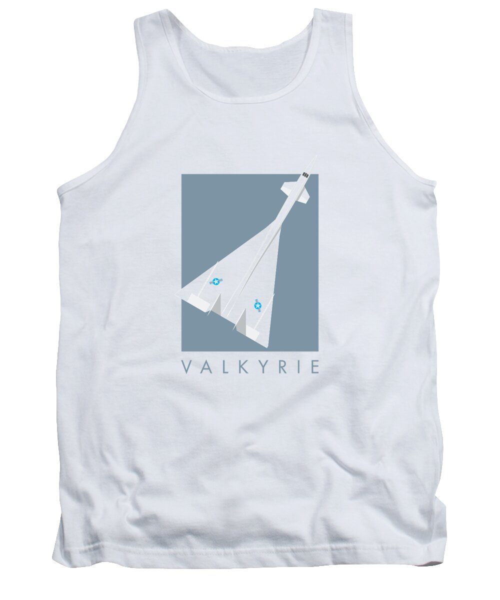 Jet Tank Top featuring the digital art XB-70 Valkyrie Supersonic Jet Aircraft - Slate by Organic Synthesis