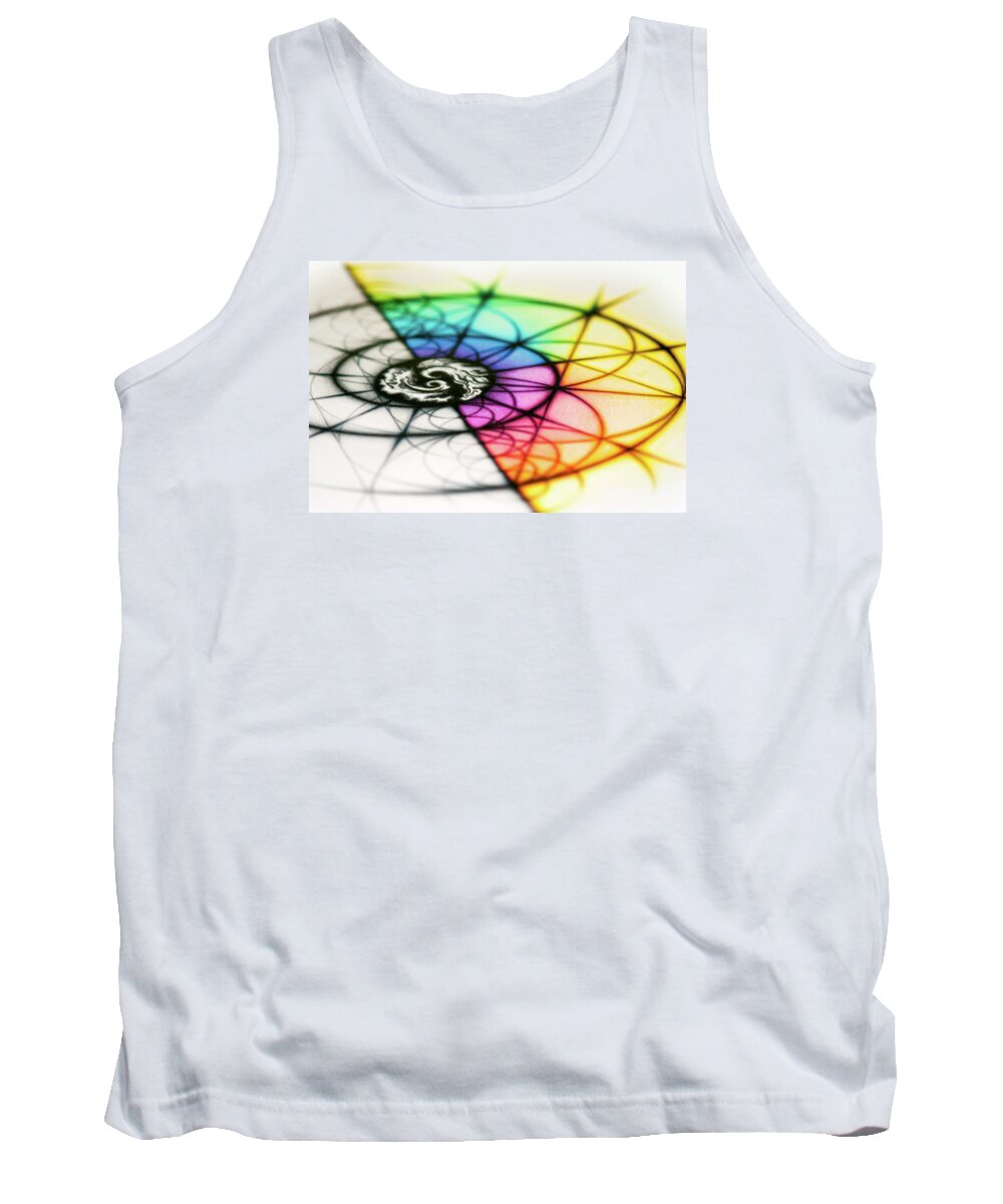 Yin Yang Tank Top featuring the photograph Yin Yang I Ching 63 / 64 Knowing Water Fire Spiral Spectrum Geometry by Nathalie Strassburg