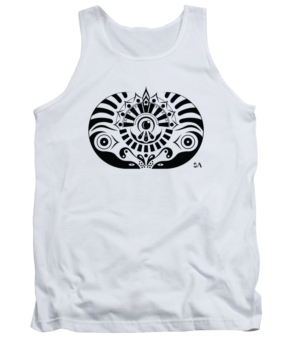 Black And White Tank Top featuring the digital art Yoga by Silvio Ary Cavalcante