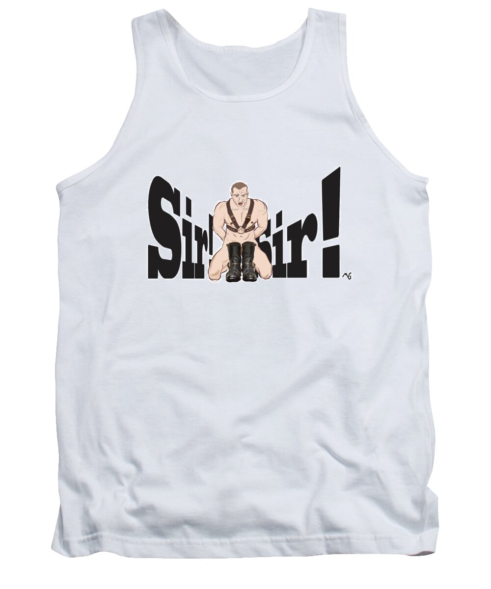 Male Nude Art Tank Top featuring the digital art Your boots, Sir by Mon Graffito