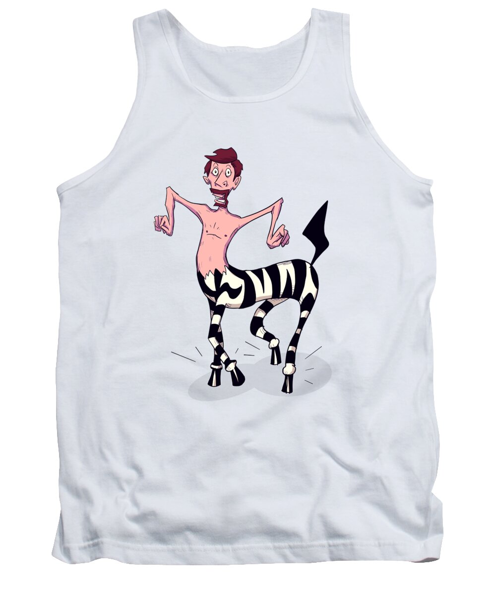 Freddy Tank Top featuring the drawing Zebras In America by Ludwig Van Bacon