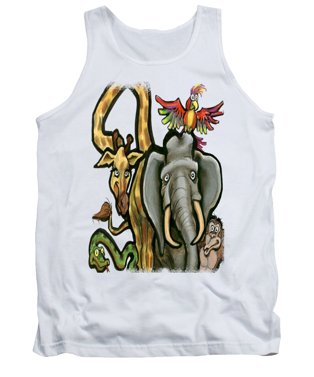 Animals Tank Top featuring the digital art Zoo Animals by Kevin Middleton
