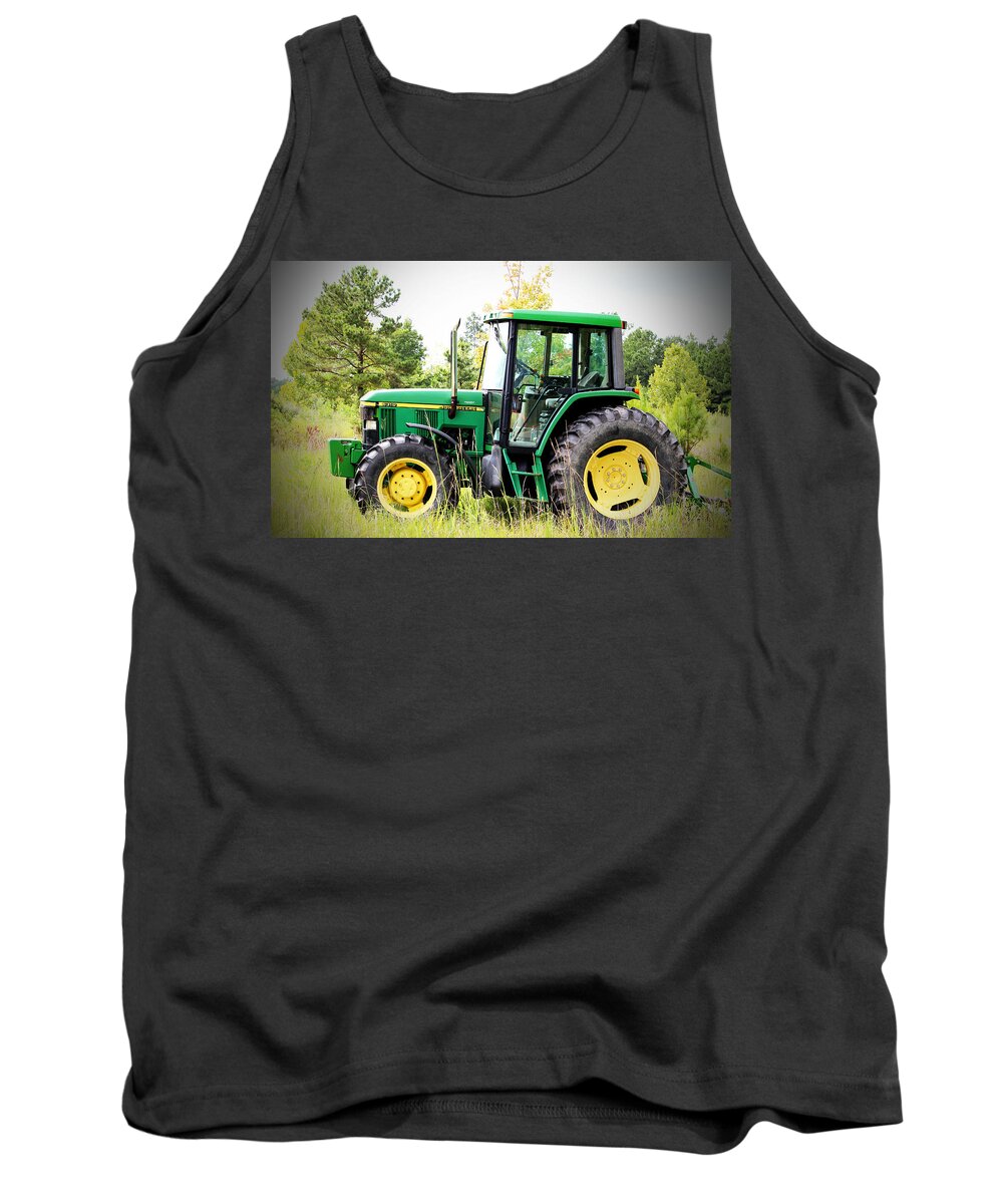 Tractor Tank Top featuring the photograph Deere Sighting by Cynthia Guinn