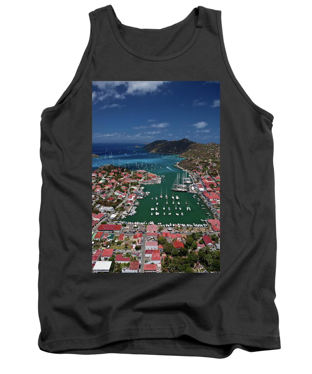 Photography Tank Top featuring the photograph Aerial View Of Houses On An Island #1 by Panoramic Images