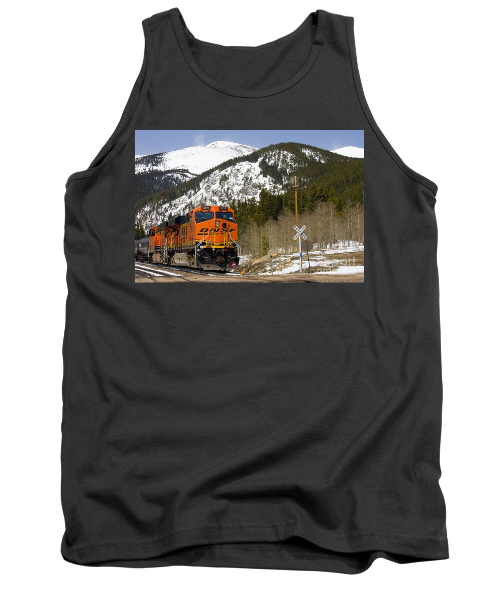 Moffat Tunnel Tank Top featuring the photograph BNSF rolls through Rollins Pass Colorado #1 by Steven Krull