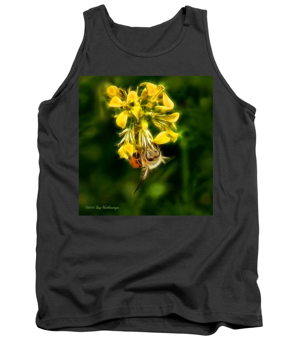 Bee Tank Top featuring the photograph Busy Bee #1 by Lucy VanSwearingen