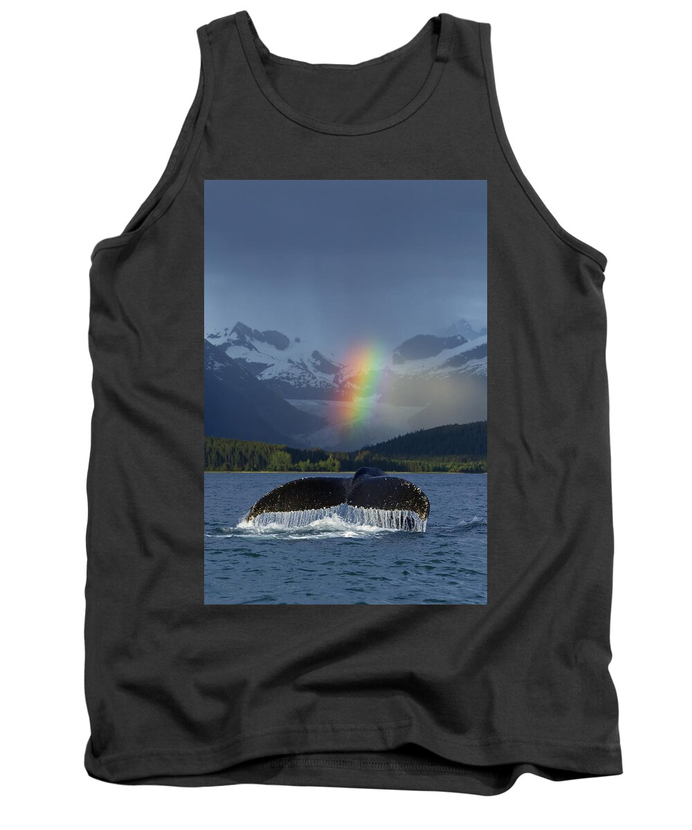 Colorful Tank Top featuring the photograph Composite Bright Rainbow Appears Over #1 by John Hyde