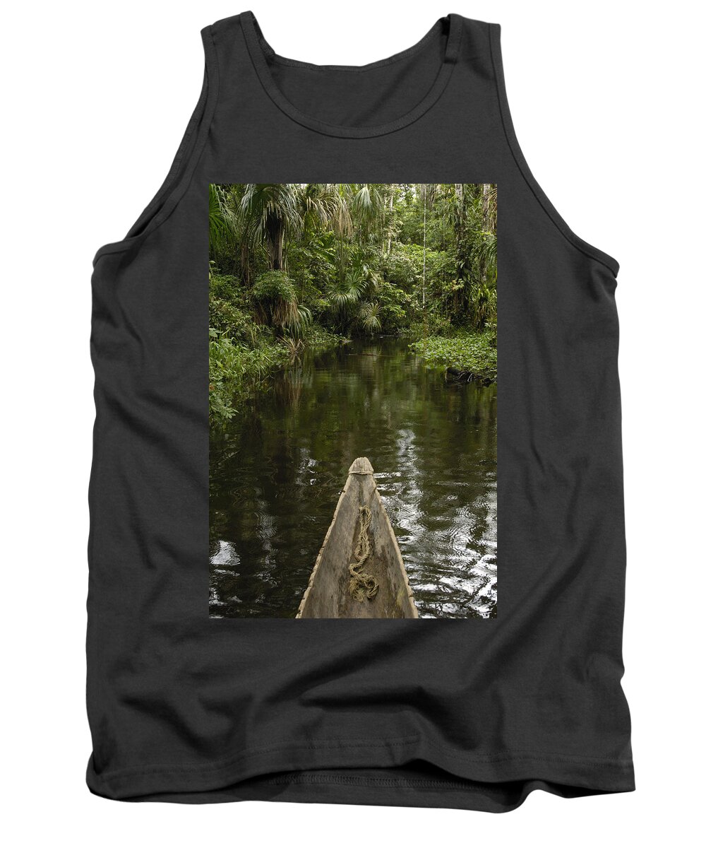 Feb0514 Tank Top featuring the photograph Dugout Canoe In Blackwater Stream #1 by Pete Oxford