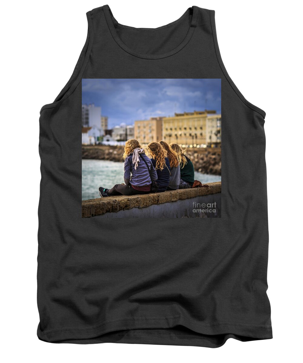 Andalucia Tank Top featuring the photograph Foreign Students Cadiz Spain #1 by Pablo Avanzini