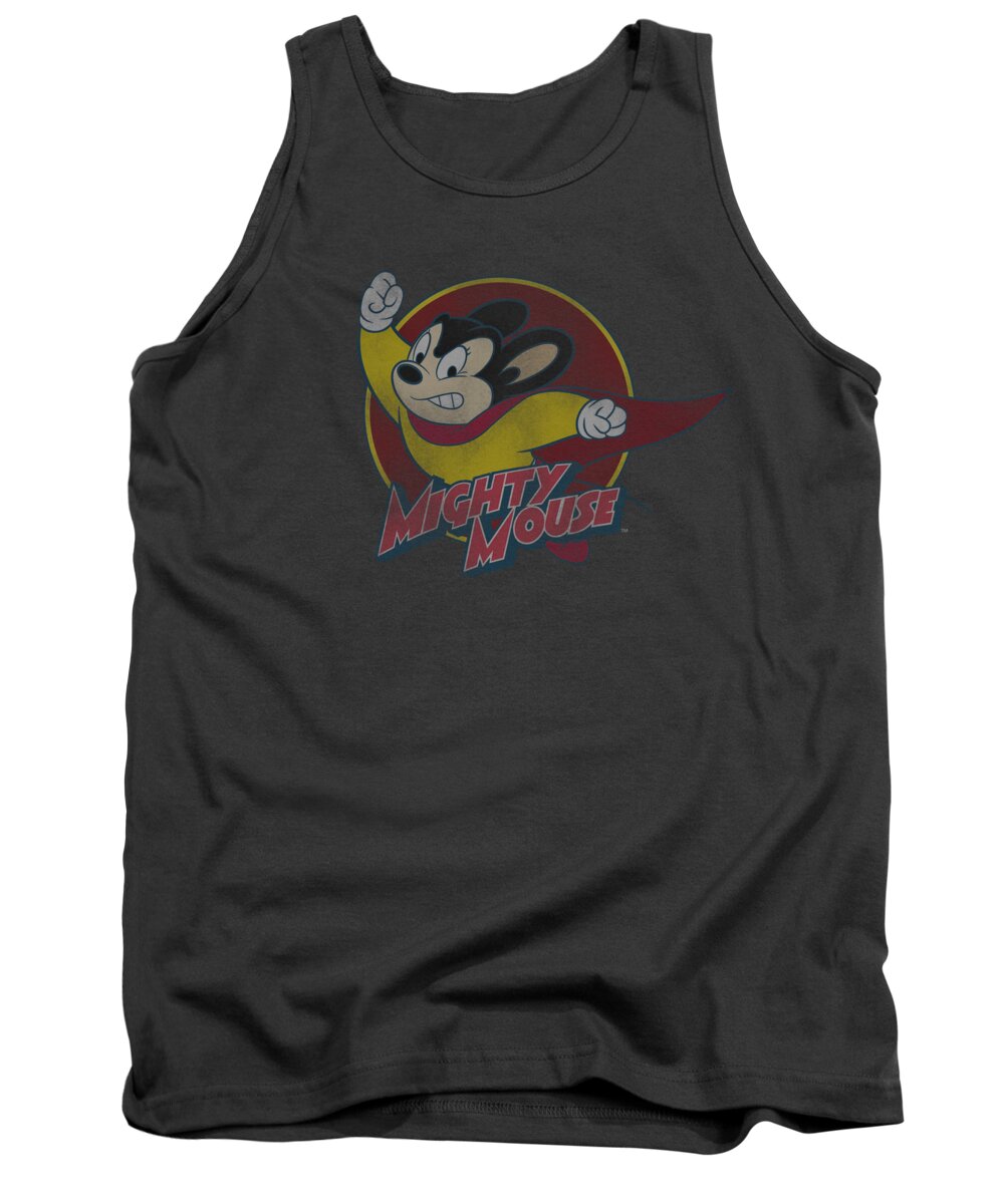 Mighty Mouse Tank Top featuring the digital art Mighty Mouse - Mighty Circle by Brand A