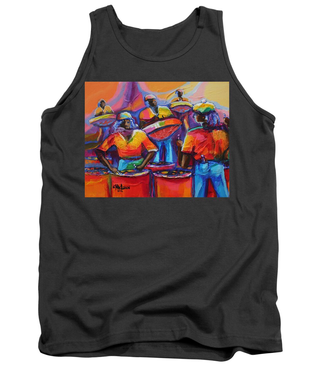 Abstract Tank Top featuring the painting Steel Pan #2 by Cynthia McLean
