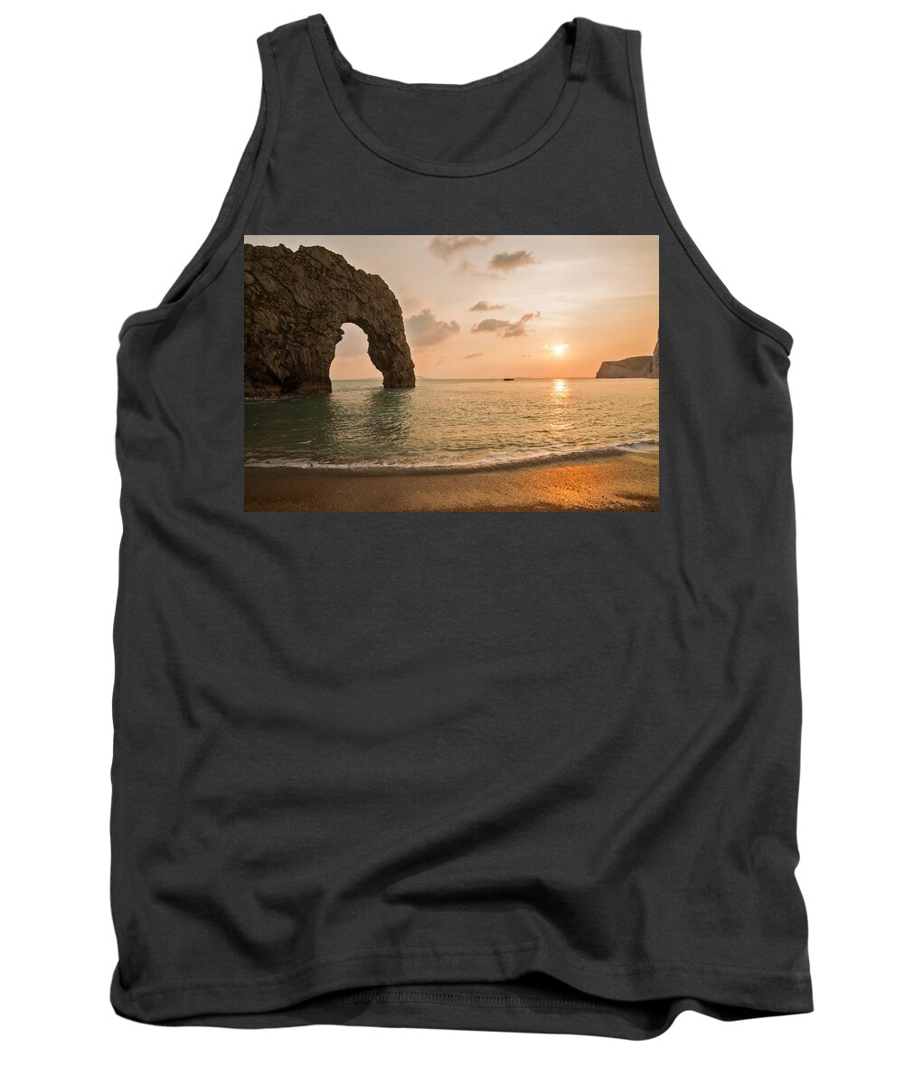 Durdle Tank Top featuring the photograph Sunset at Durdle Door #1 by Ian Middleton