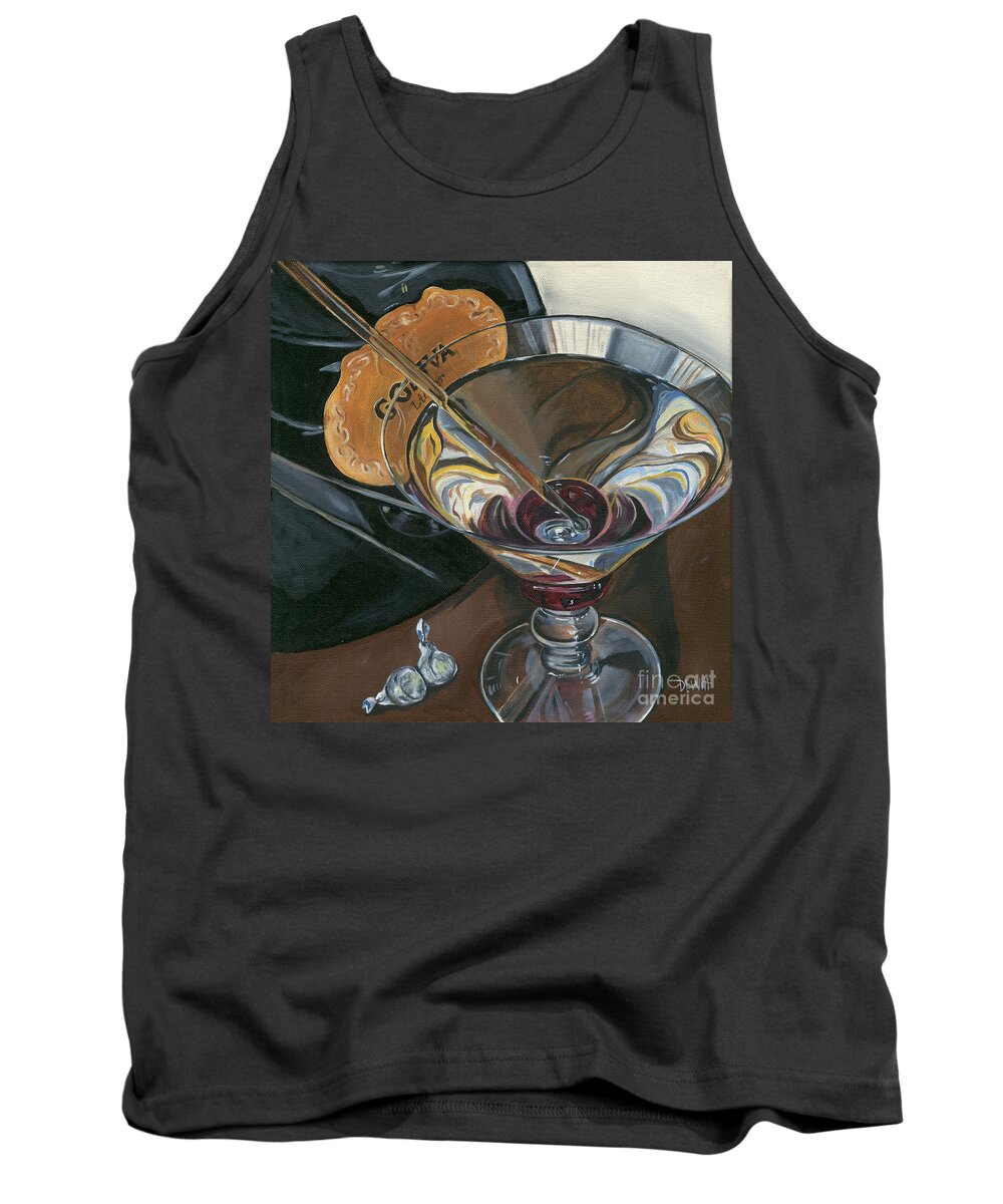 Martini Tank Top featuring the painting Chocolate Martini by Debbie DeWitt