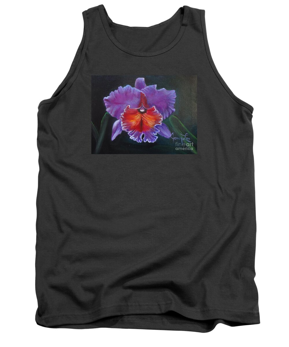 Cattleya Orchid Tank Top featuring the painting Lavender Orchid by Jenny Lee