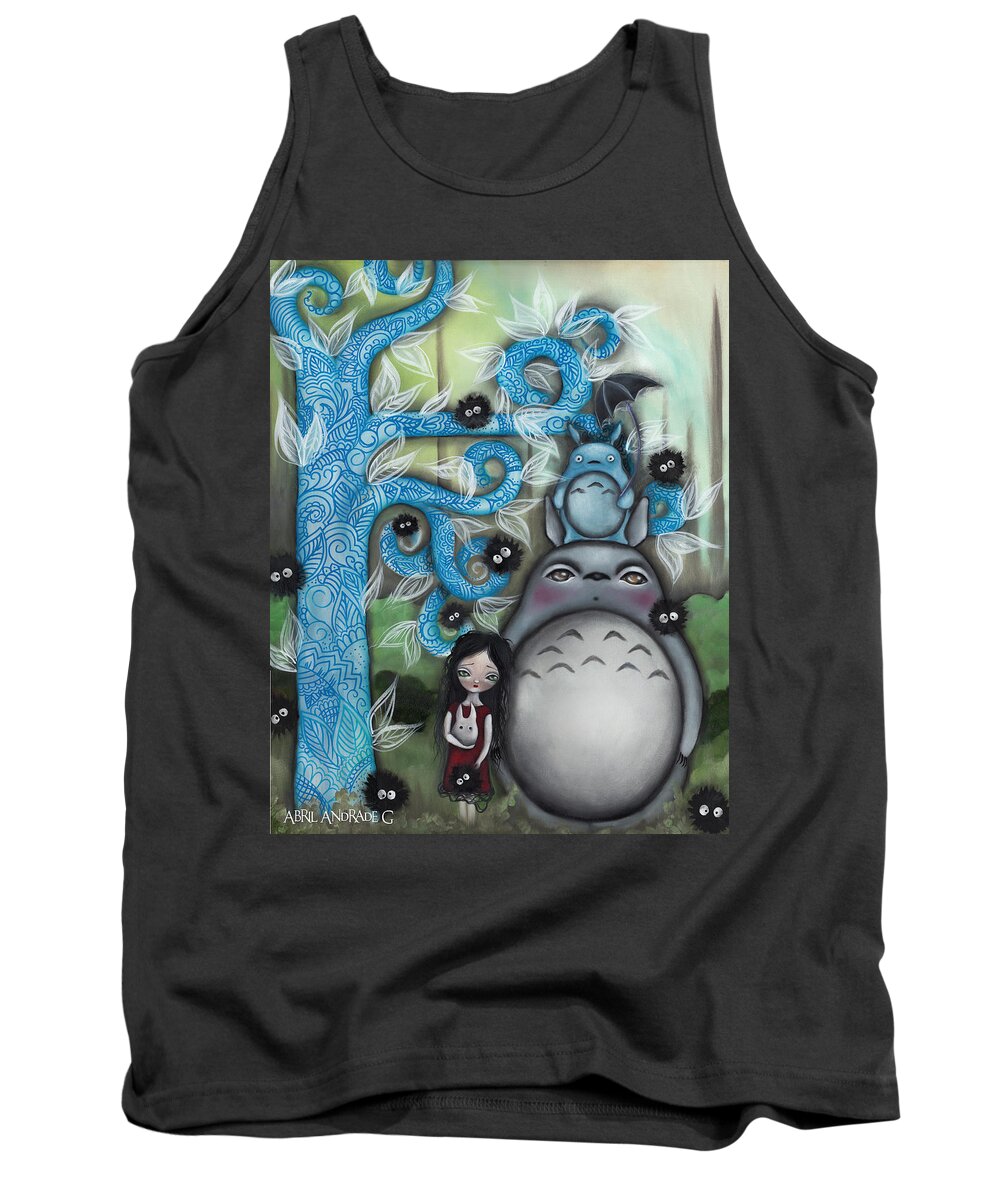 Gothic Art Tank Top featuring the painting My Friend #1 by Abril Andrade