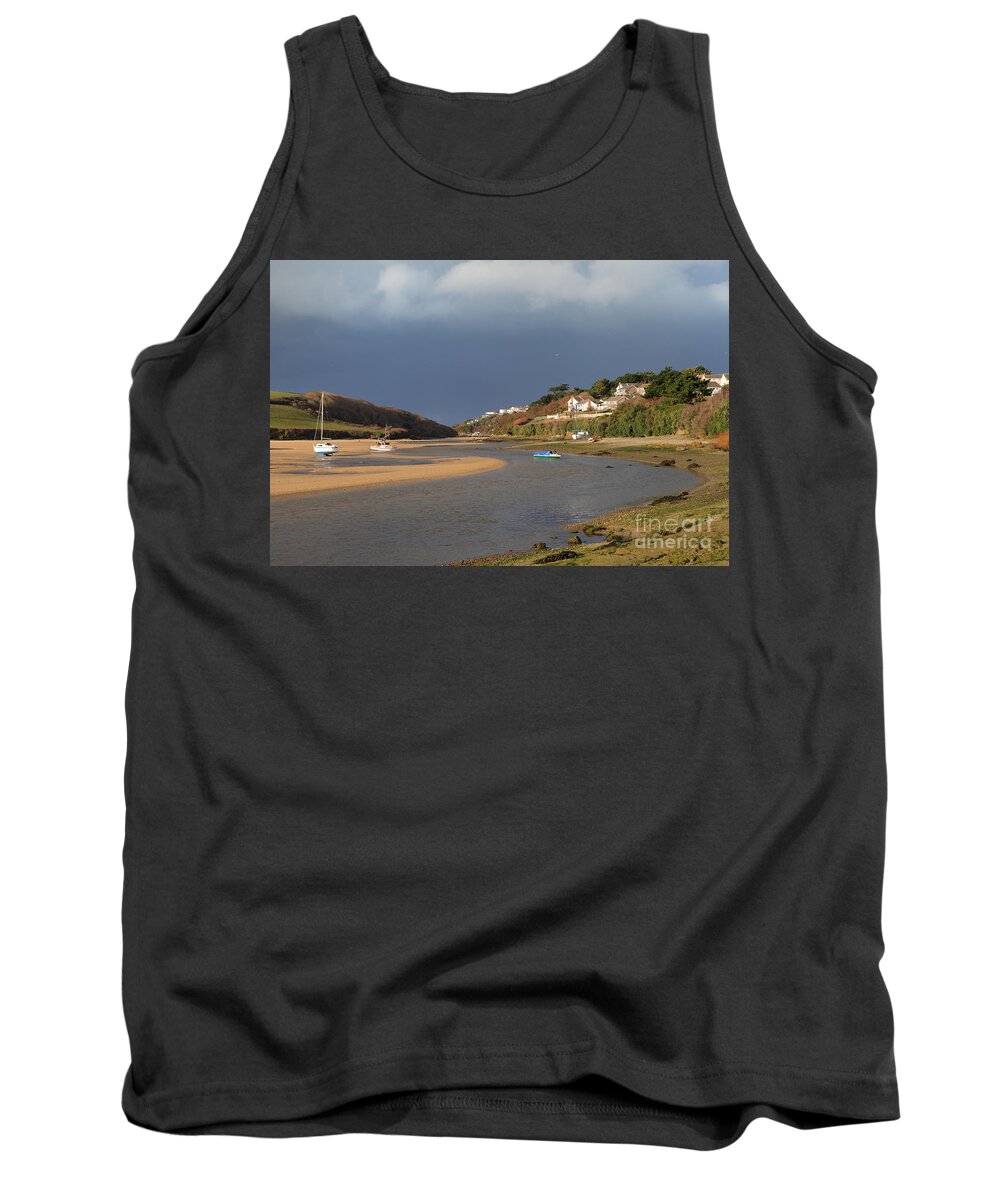Gannel Tank Top featuring the photograph Storm Approaches the Gannel Estuary Newquay Cornwall #2 by Nicholas Burningham