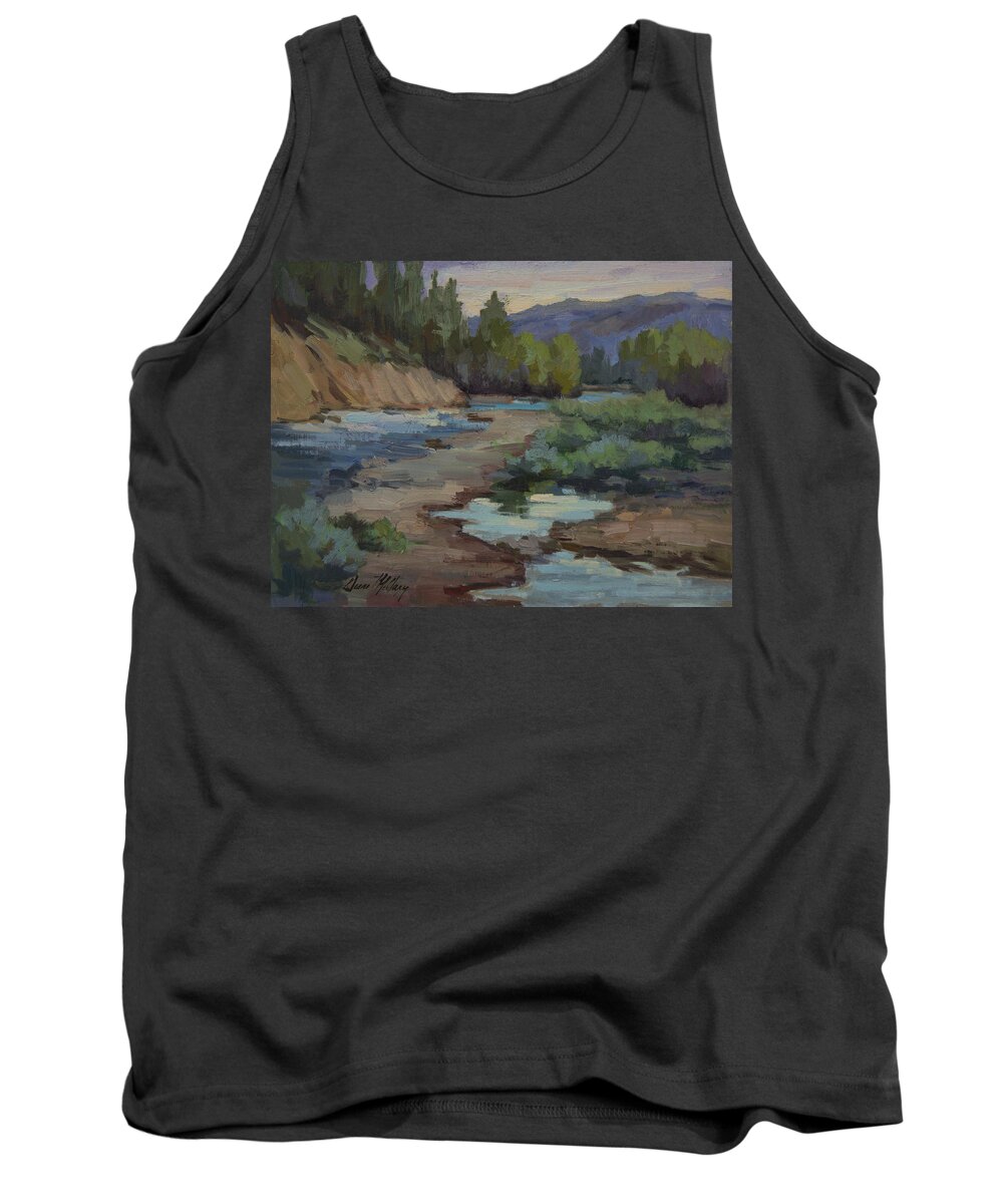 Teanaway River Tank Top featuring the painting Teanaway River #2 by Diane McClary