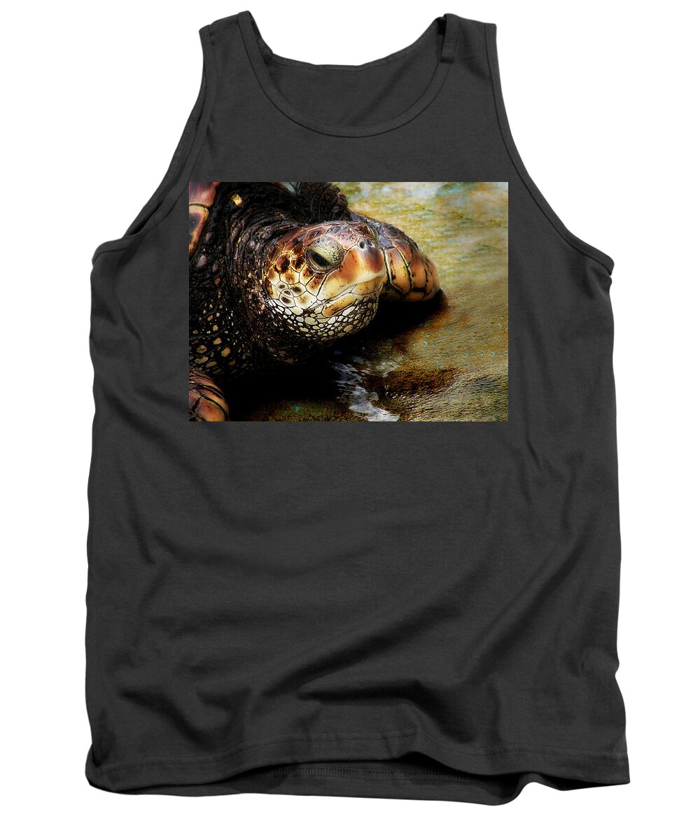 Mighty Honu Tank Top featuring the photograph Mighty Honu by Micki Findlay