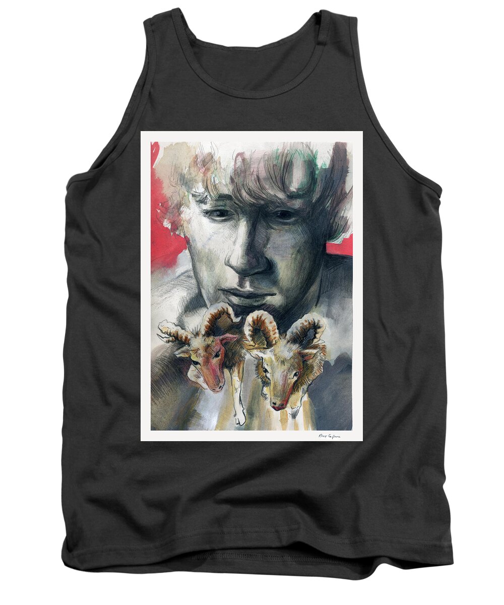 Aries Tank Top featuring the painting A Boy Named Stubborn by Rene Capone