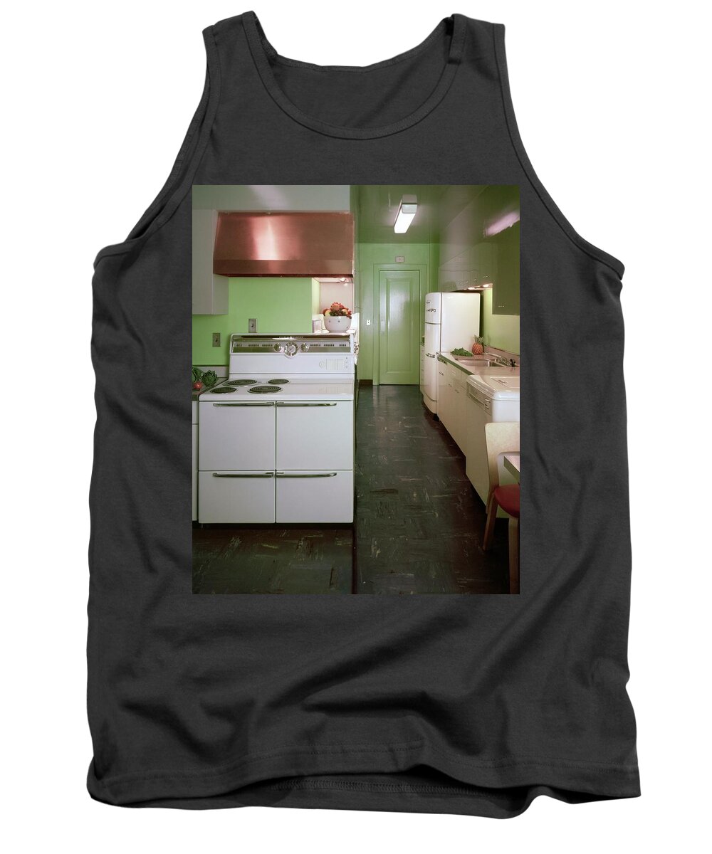 Indoors Tank Top featuring the photograph A Green Kitchen by Constantin Joffe