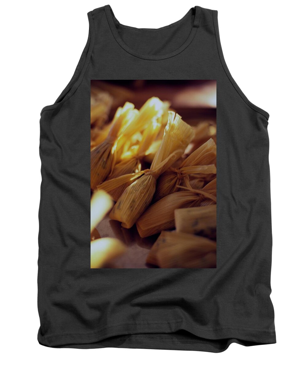 Cooking Tank Top featuring the photograph A Group Of Tamalitos by Romulo Yanes