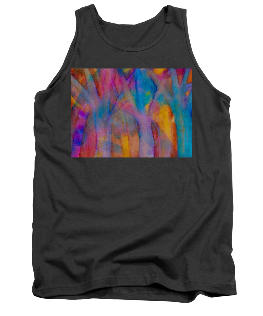 Trees Tank Top featuring the painting A Welling of Joy by Suzy Norris
