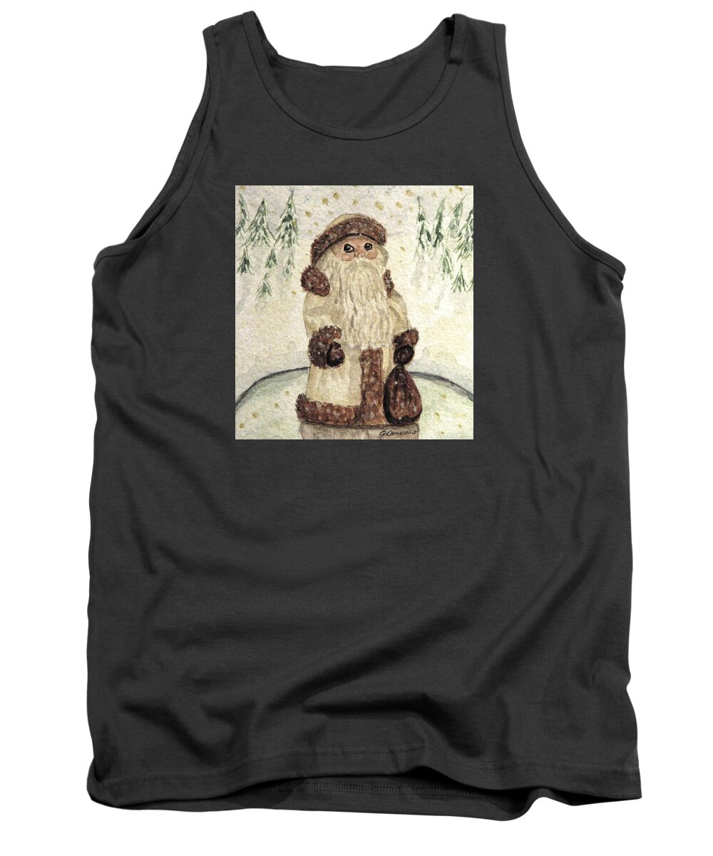 Santa Claus Tank Top featuring the painting A Woodland Santa by Angela Davies