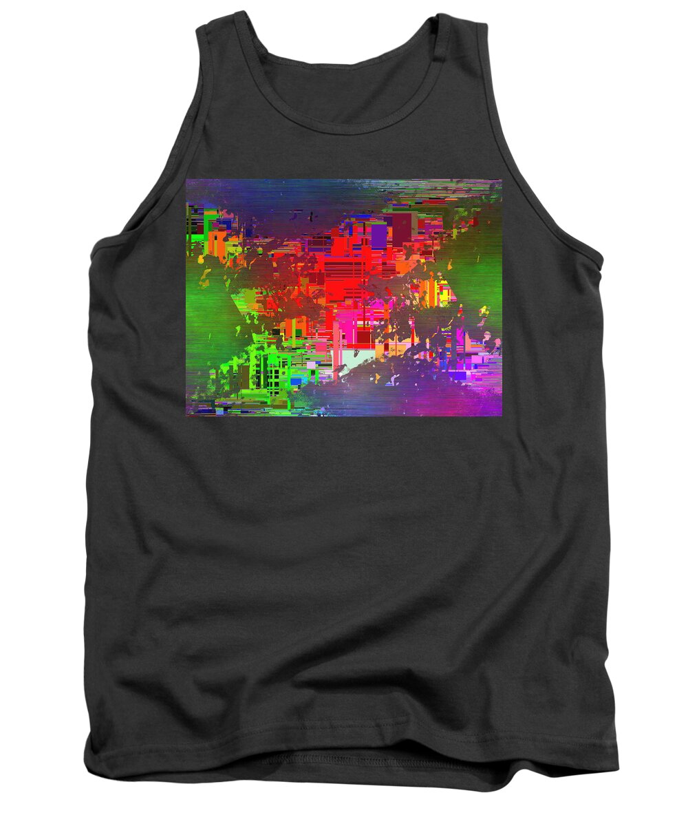 Abstract Tank Top featuring the digital art Abstract Cubed 2 by Tim Allen