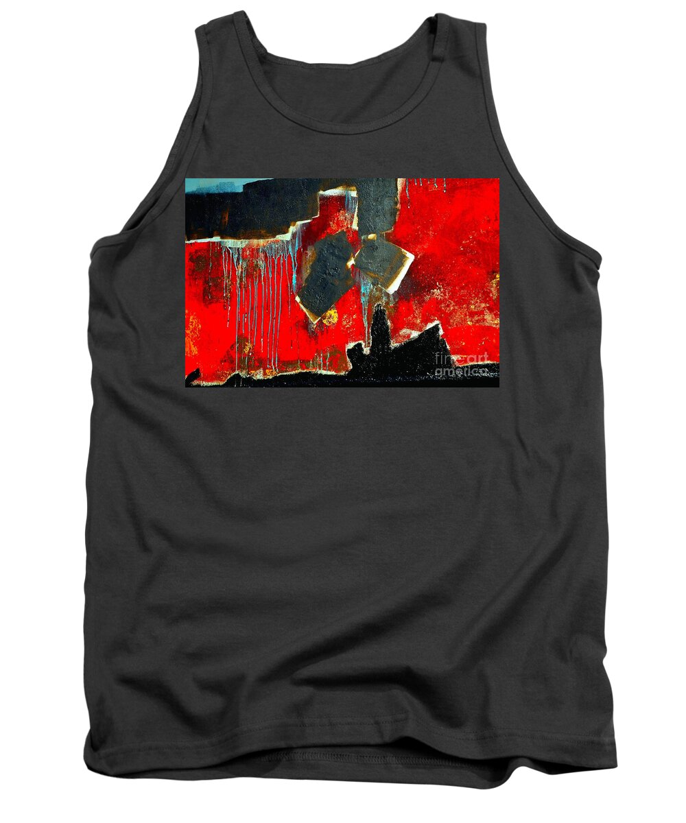 Abstract Tank Top featuring the photograph Abstract in Red 2 - Limited Edition by Lauren Leigh Hunter Fine Art Photography