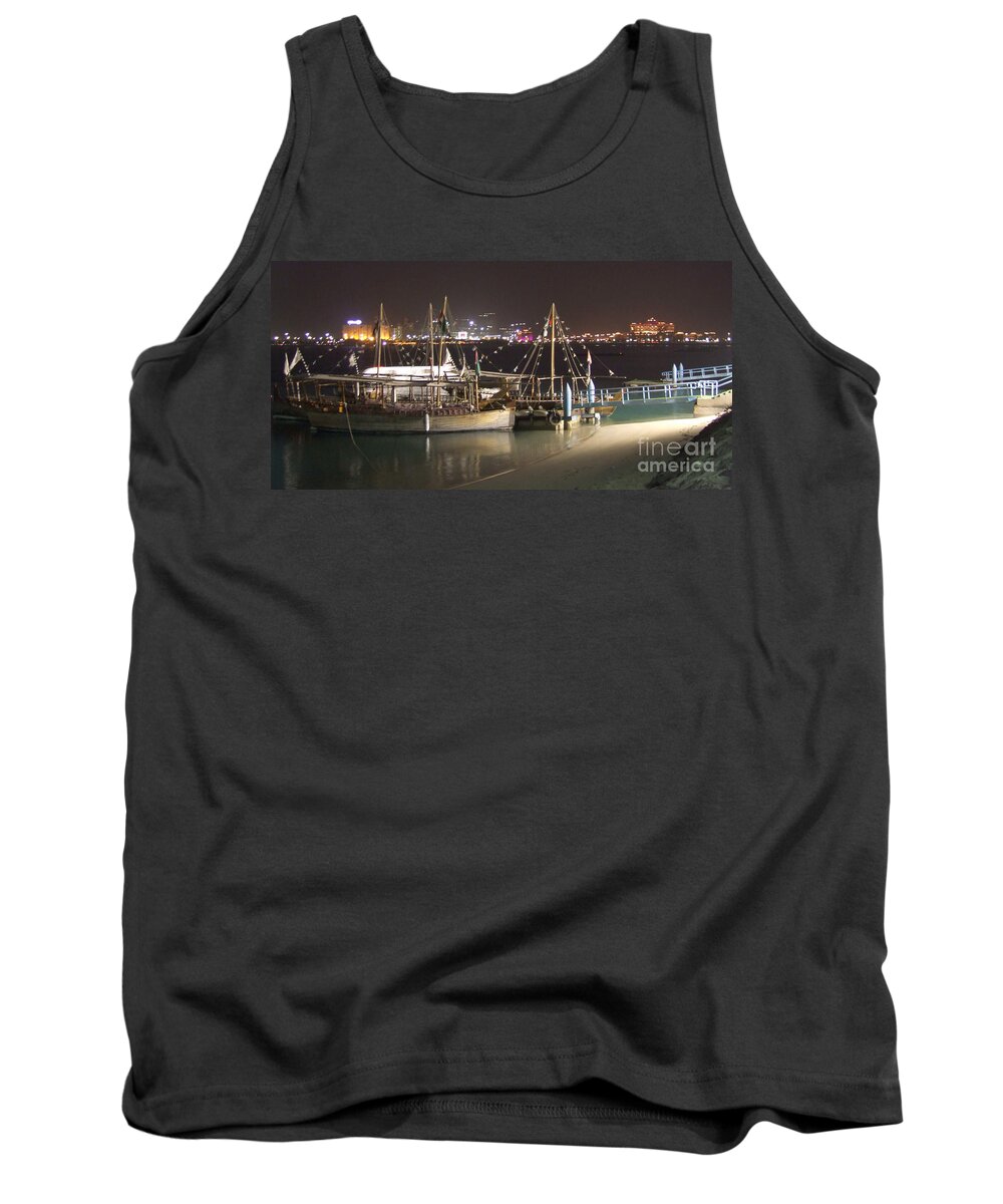 Abu Dhabi Tank Top featuring the photograph Abu Dhabi at night by Andrea Anderegg
