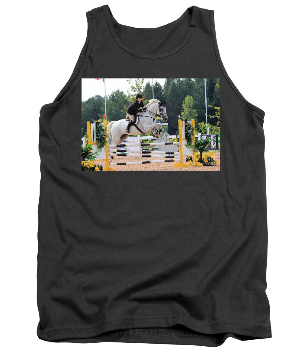 Horse Tank Top featuring the photograph Ac-jumper27 by Janice Byer