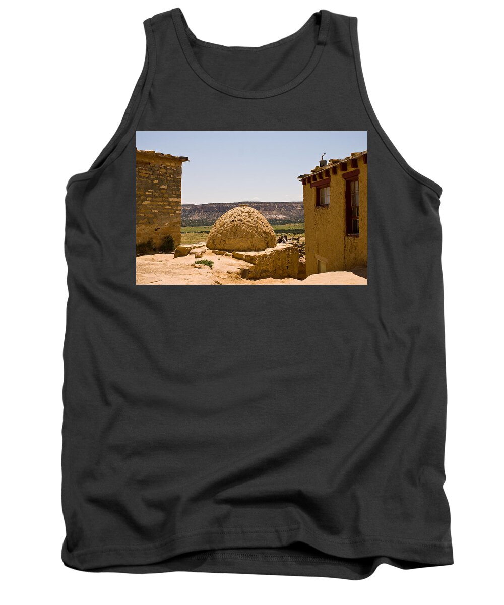 View Near The Oven On Acoma Pueblo Tank Top featuring the photograph Acoma Oven by James Gay