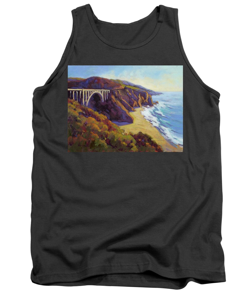 Big Sur Tank Top featuring the painting Afternoon Glow 3 by Konnie Kim