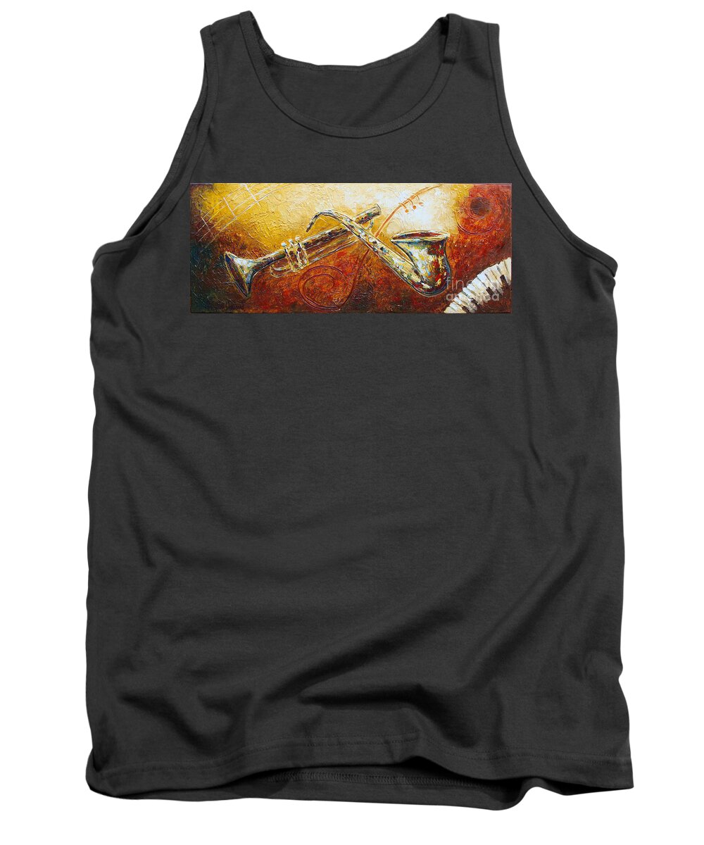 Music Tank Top featuring the painting All That Jazz by Phyllis Howard
