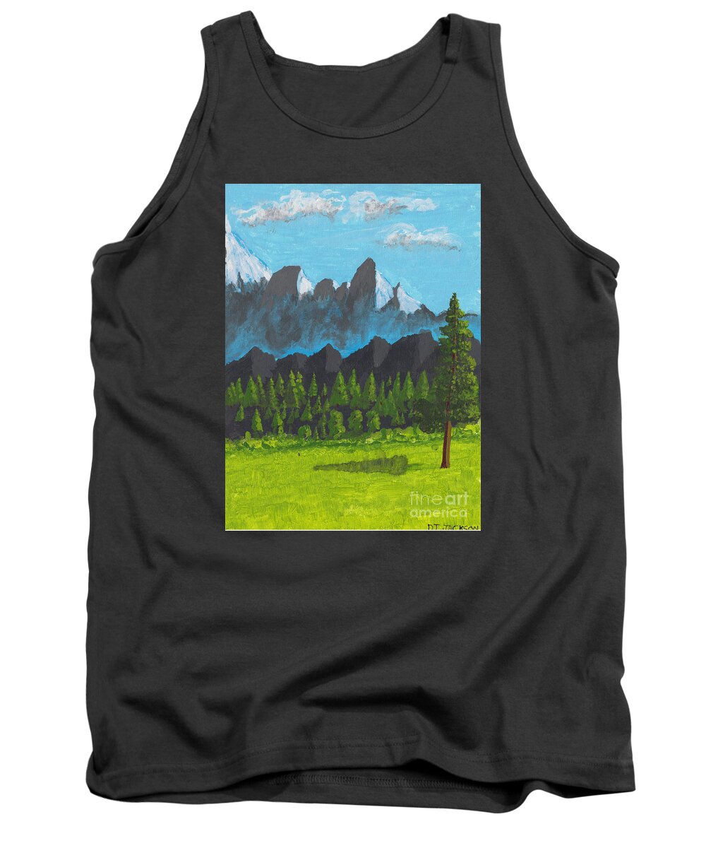 Acrylic Tank Top featuring the painting Alpine Meadow by David Jackson
