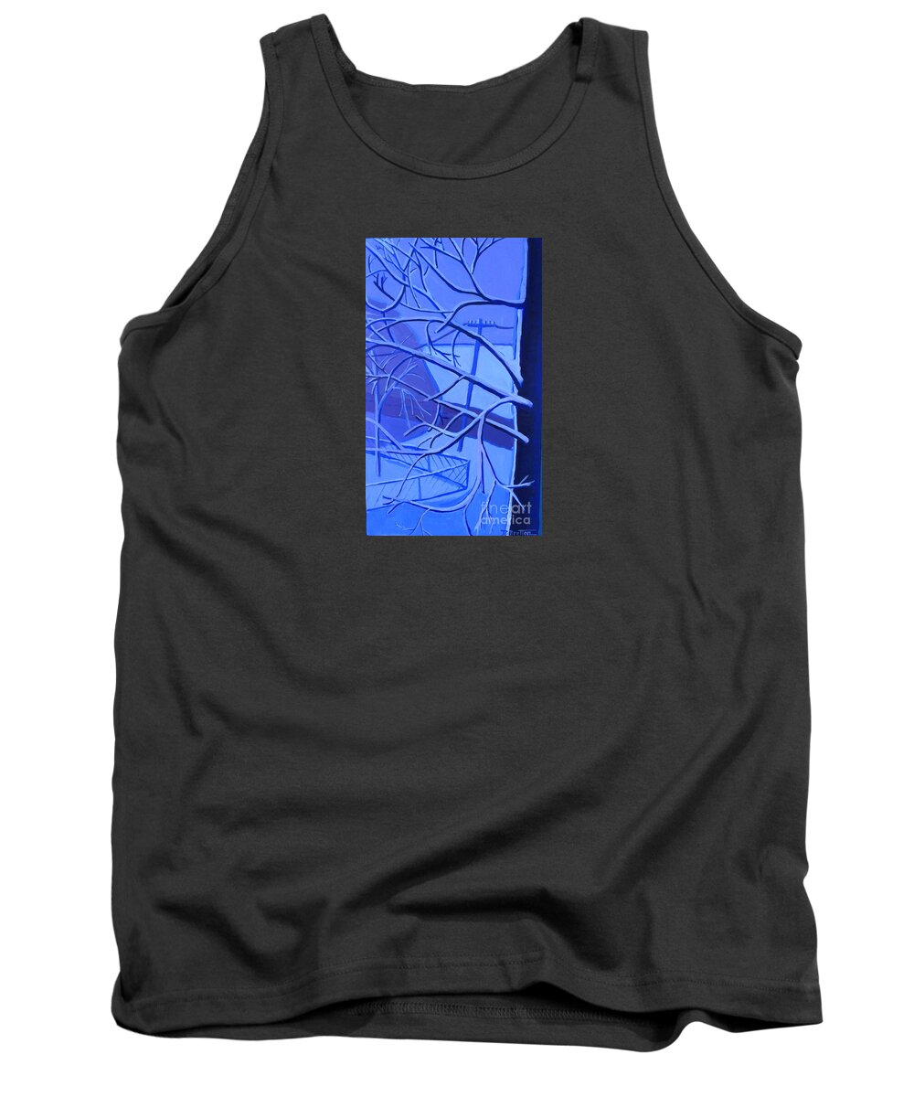 Landscape Tank Top featuring the painting Andreas Snow Day by Debra Bretton Robinson