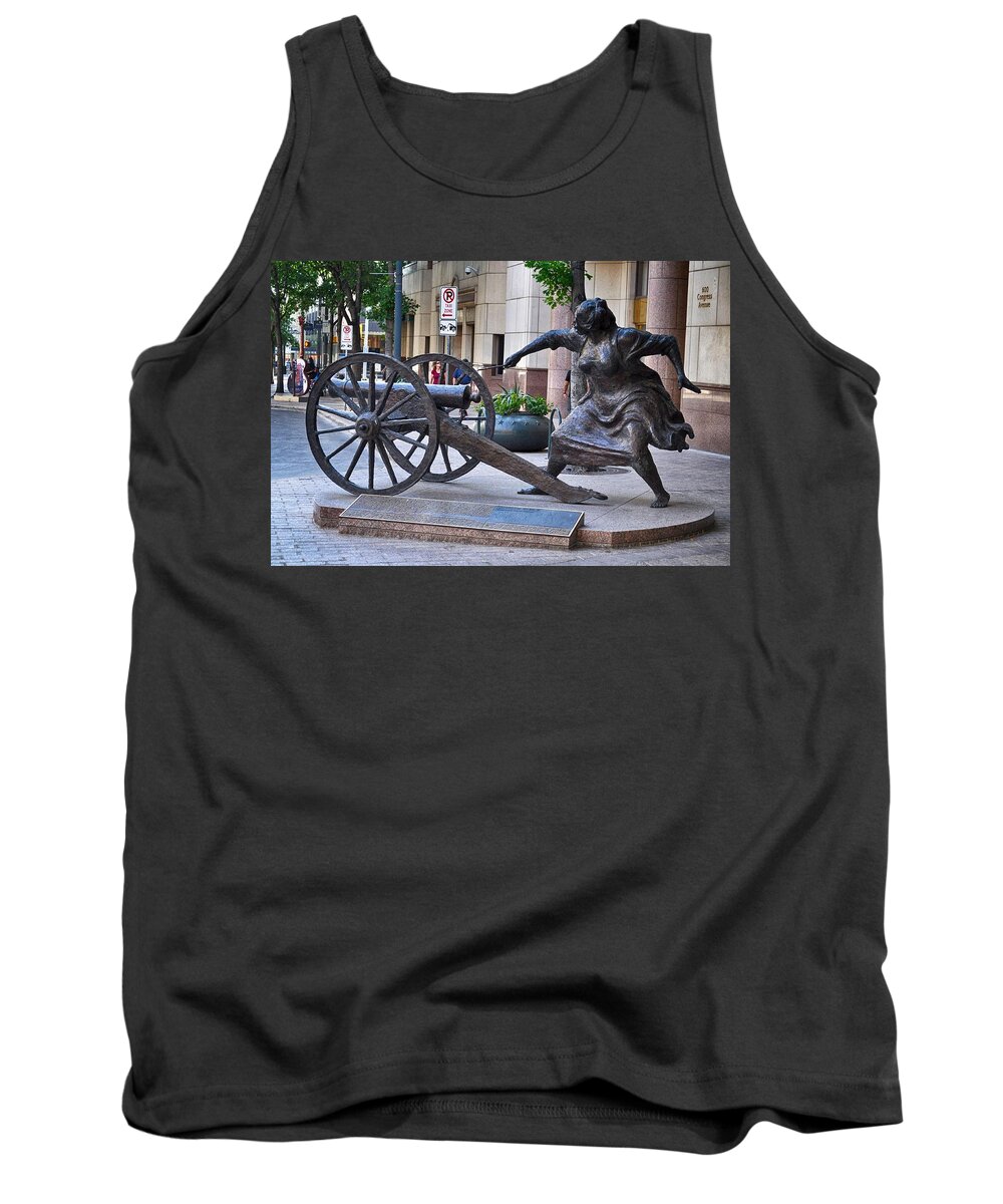 Angelina Belle Peyton Eberly Tank Top featuring the photograph Angelina Eberly of Austin by Kristina Deane