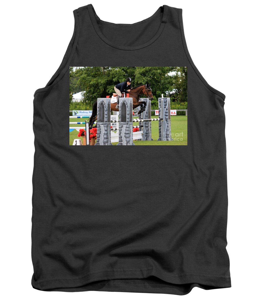 Horse Tank Top featuring the photograph At-su-jumper28 by Janice Byer