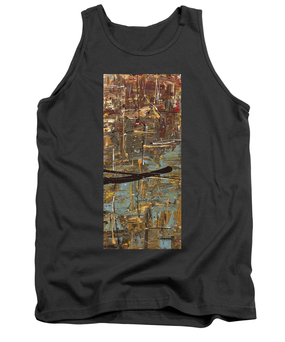 Abstract Art Tank Top featuring the painting Autumn 3 by Carmen Guedez