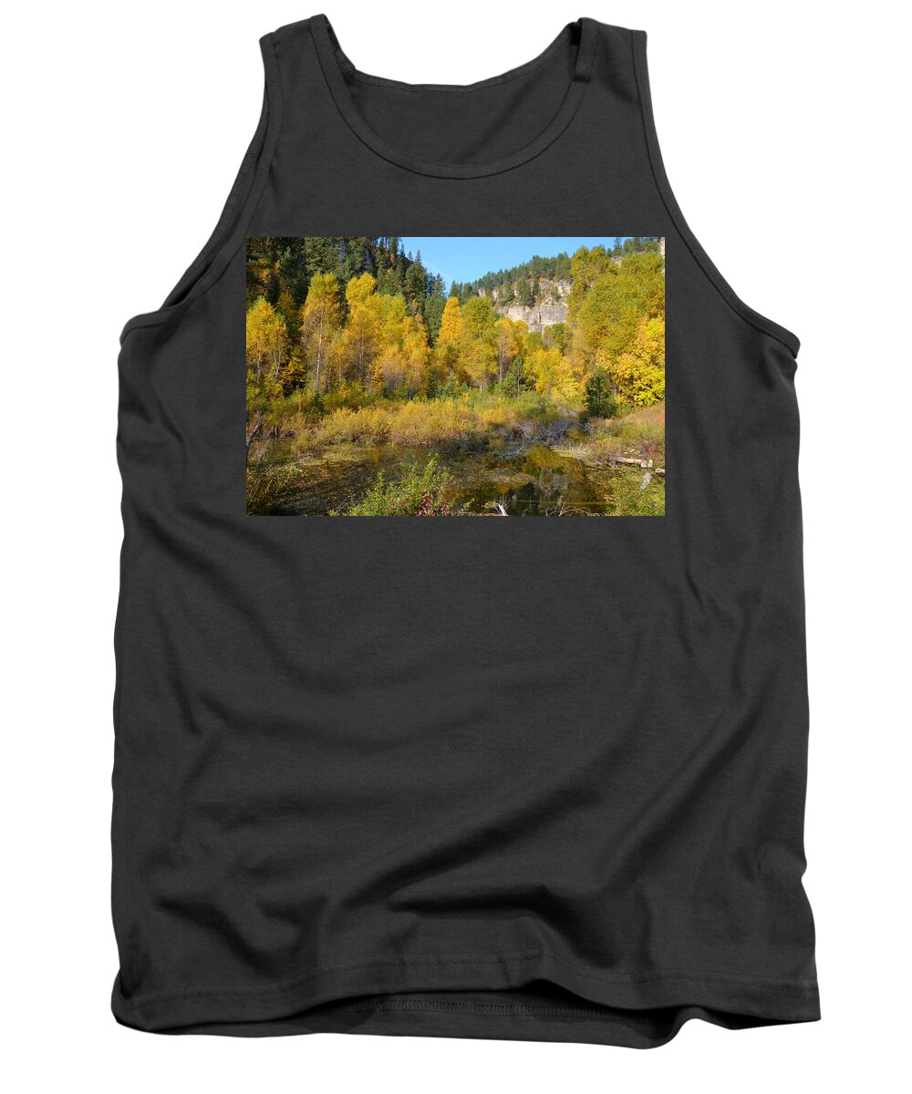 Dakota Tank Top featuring the photograph Autumn Aspen at Iron Creek by Greni Graph