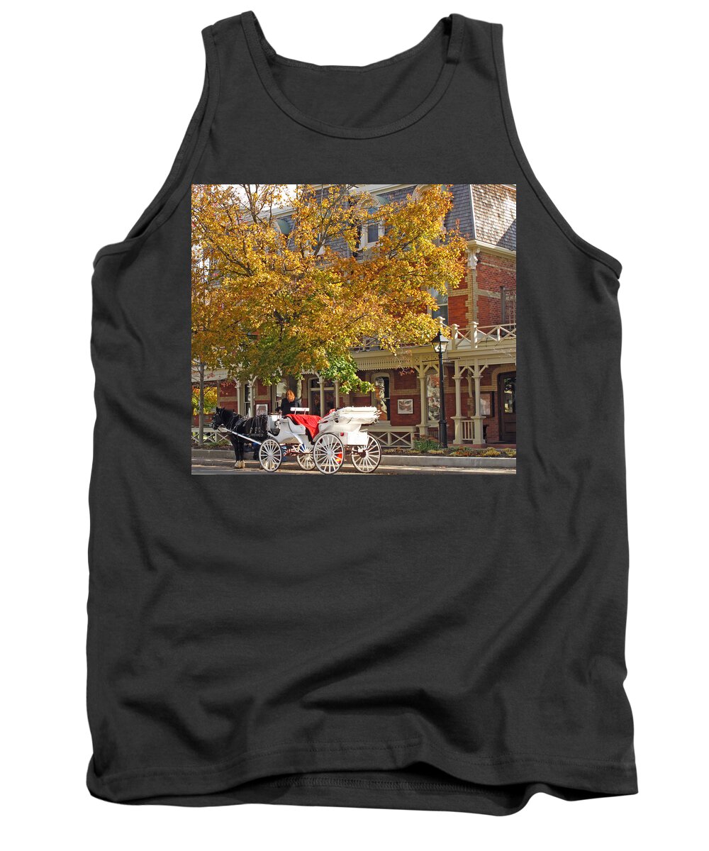 Landscape Tank Top featuring the photograph Autumn Carriage for Hire by Barbara McDevitt