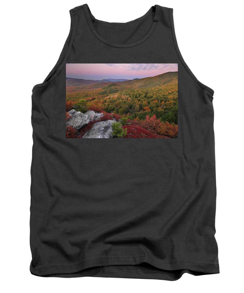 Foliage Tank Top featuring the photograph Autumn Glow after Sunset at Nubble Peak by White Mountain Images