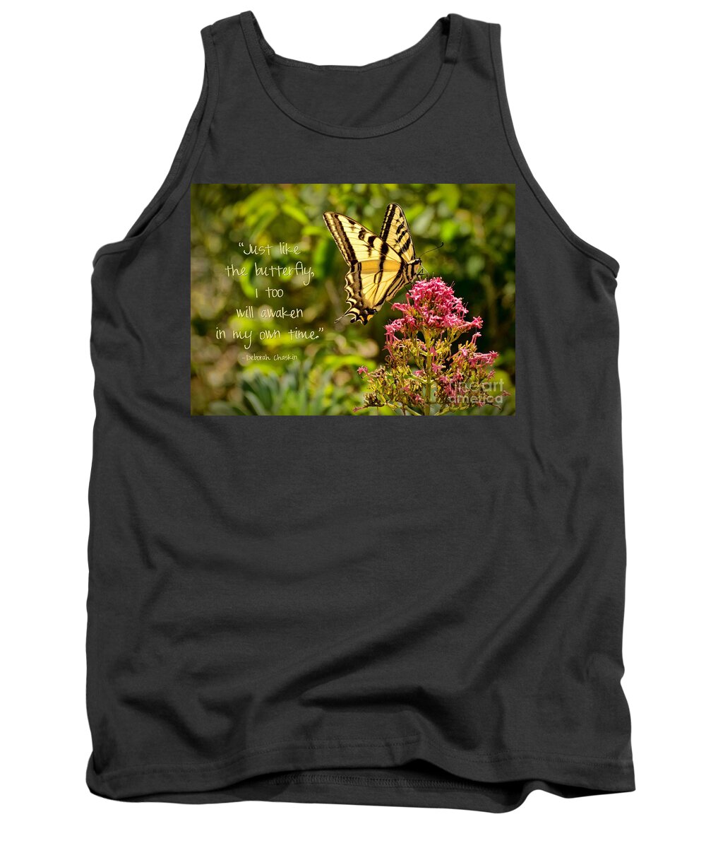Quote Tank Top featuring the photograph Awaken by Peggy Hughes