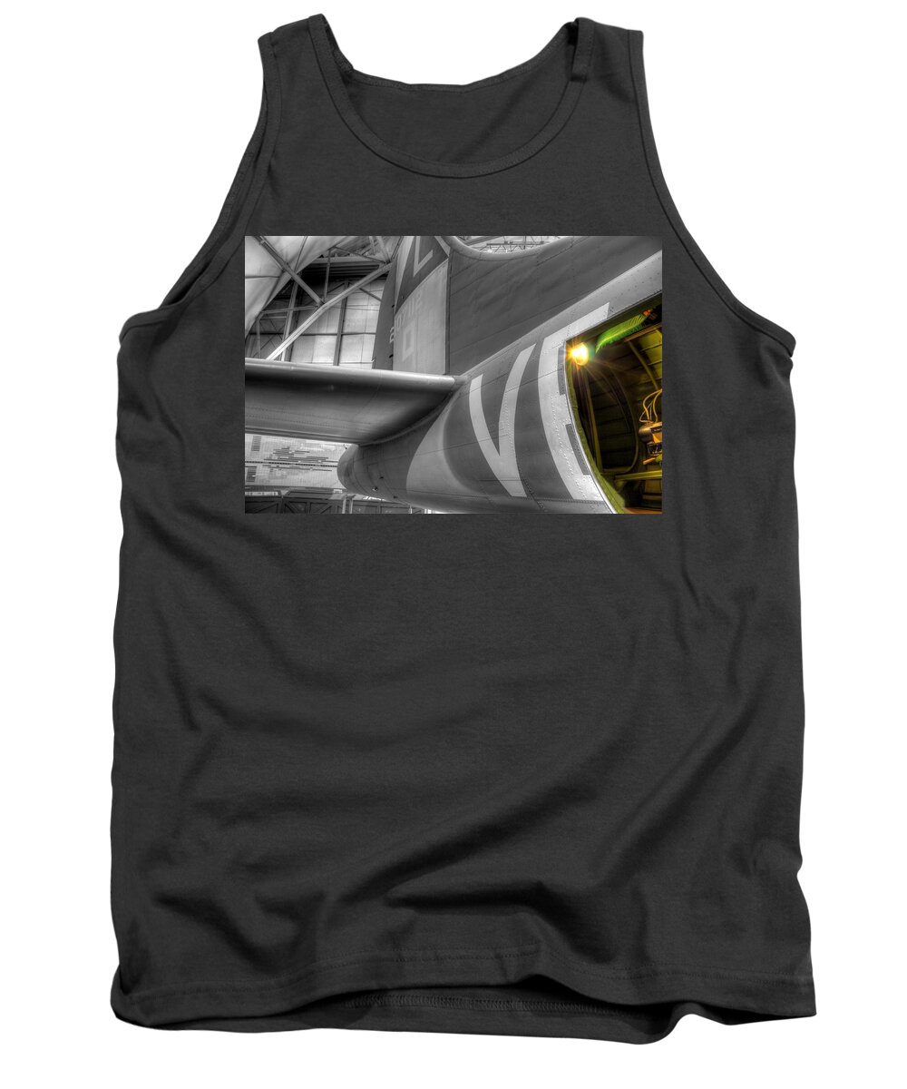 B-17 Bomber Tank Top featuring the photograph B-17 Bomber Tail by David Dufresne