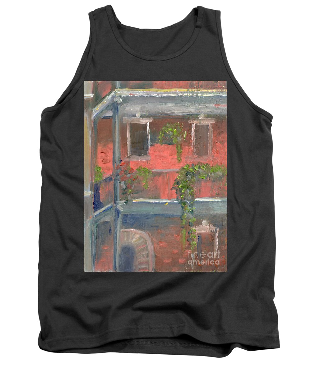 New Orleans Tank Top featuring the painting Balcony I by Lilibeth Andre