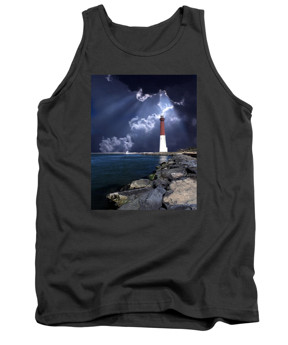 #faatoppicks Tank Top featuring the photograph Barnegat Inlet Lighthouse Nj by Skip Willits