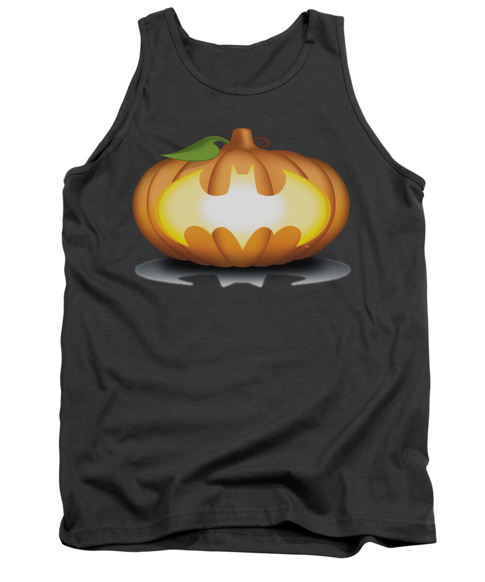 Batman Tank Top featuring the digital art Batman - Bat Pumpkin Logo by Brand A