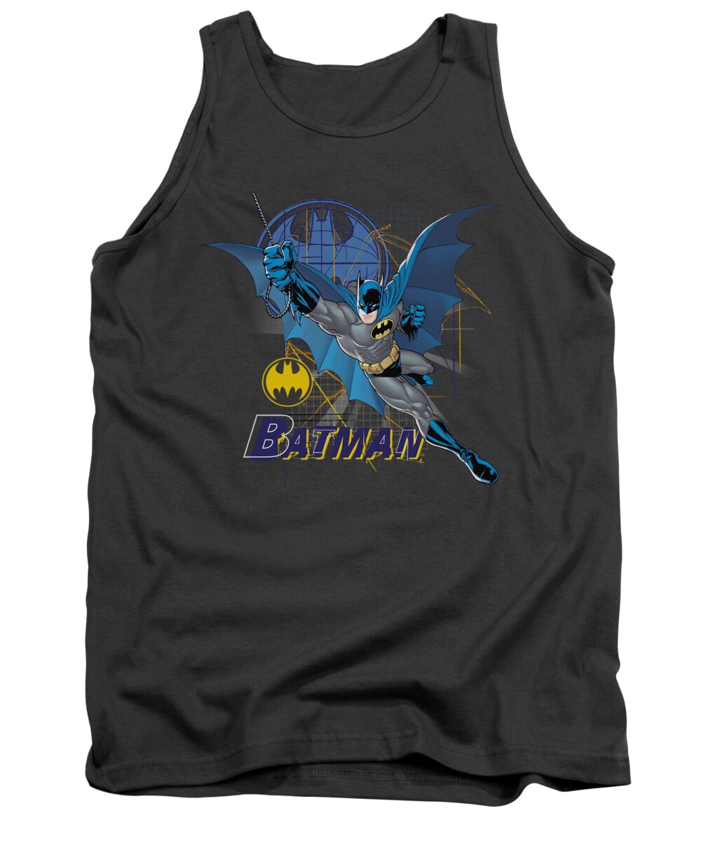 Batman Tank Top featuring the digital art Batman - Cape Outstretched by Brand A